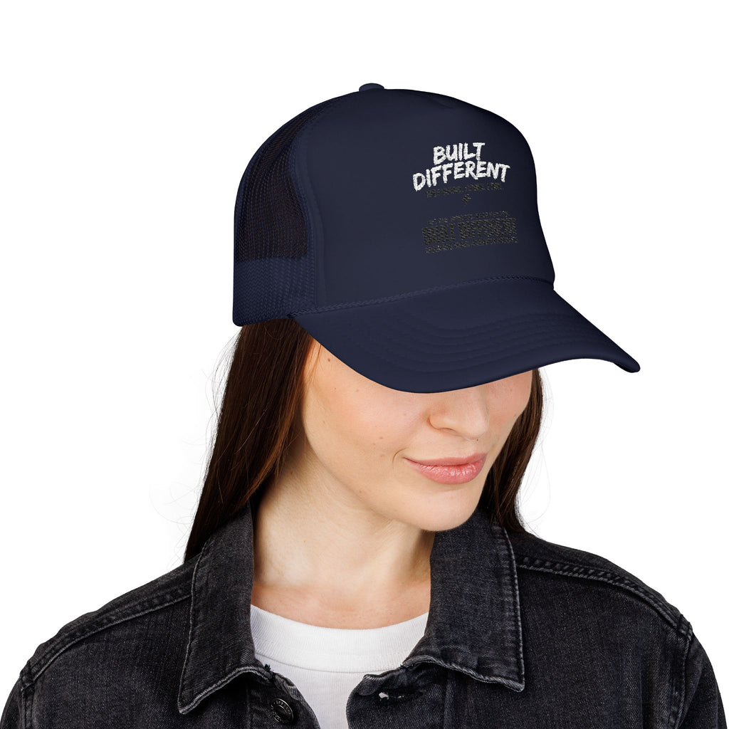 Trucker Hat — "Built Different" Foam Mesh Cap