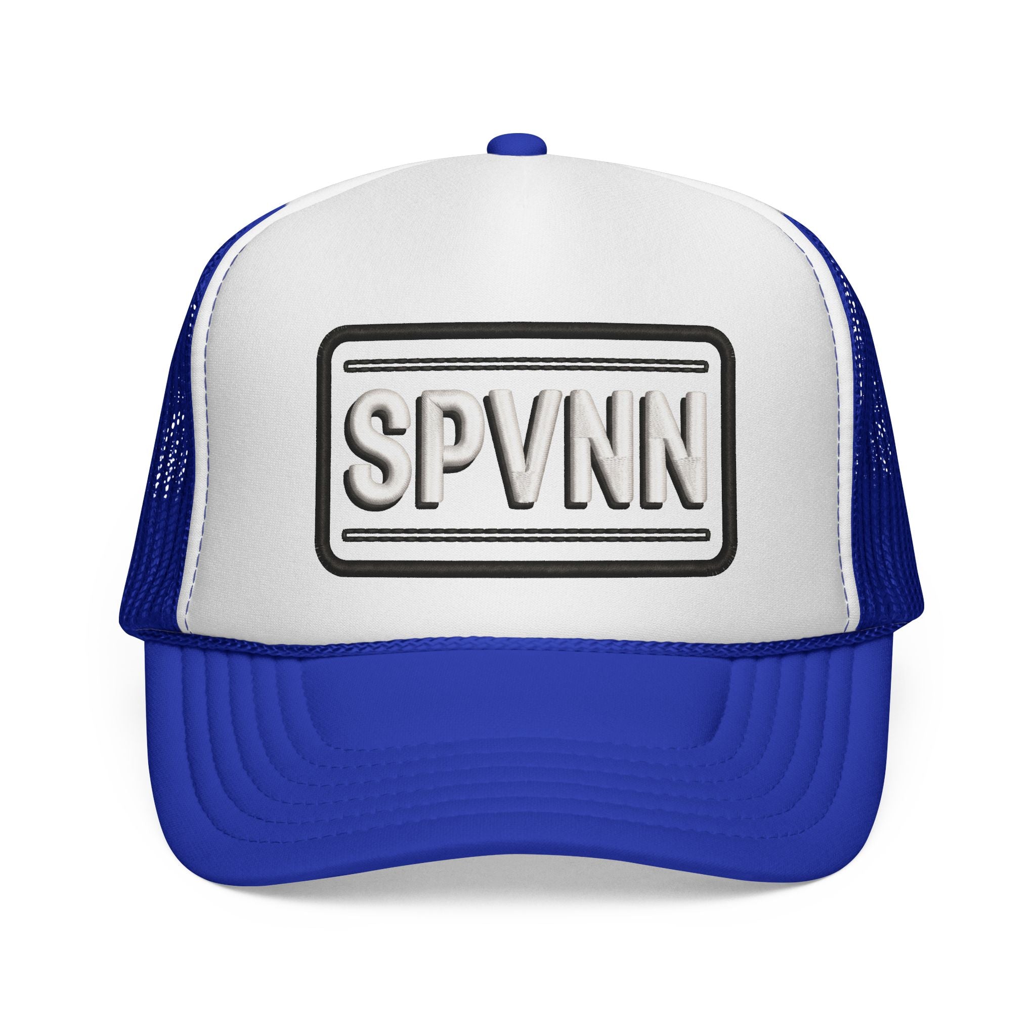 Embroidered 'SN' Monogram Trucker Cap — Classic Mesh Baseball Hat