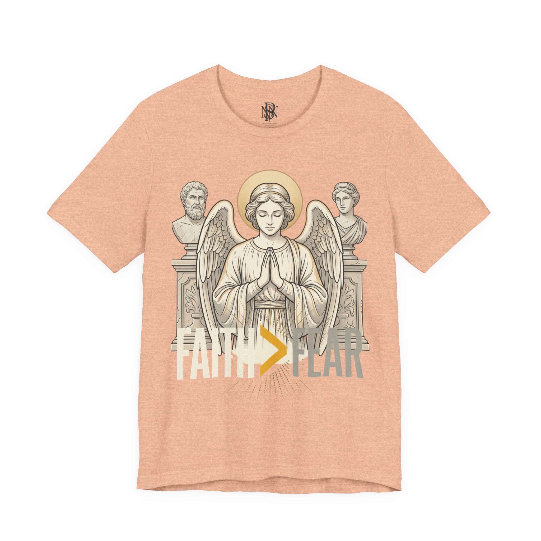 Faith Over Fear Tee — Angel Wings Christian Graphic T-Shirt