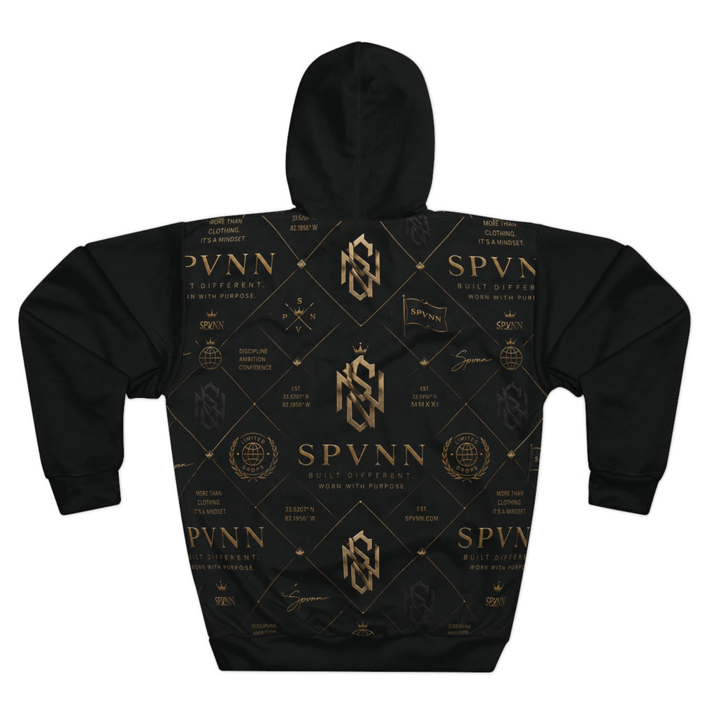 Hoodie — Black Gold SPVNN Logo All-Over Print Pullover