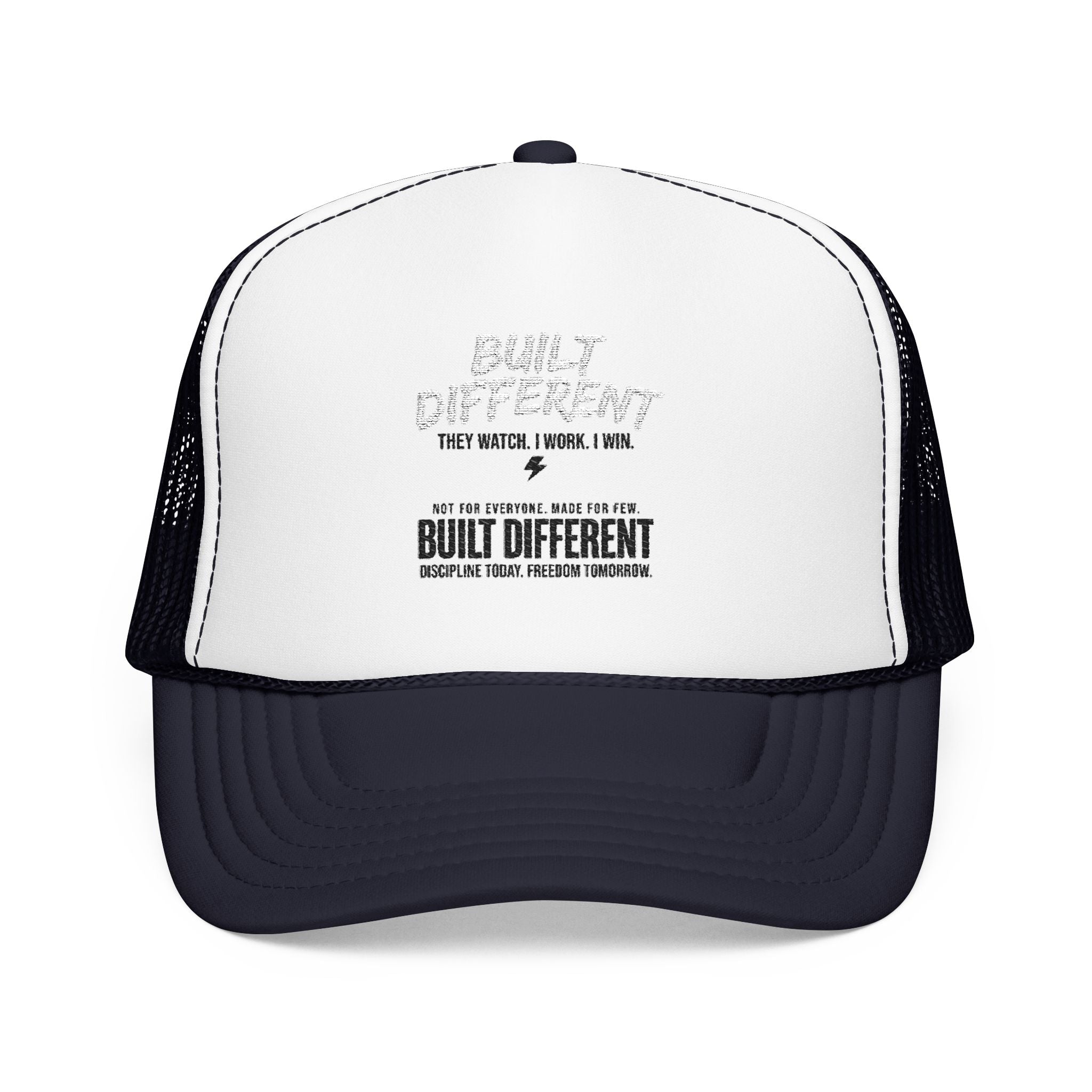 Trucker Hat — "Built Different" Foam Mesh Cap