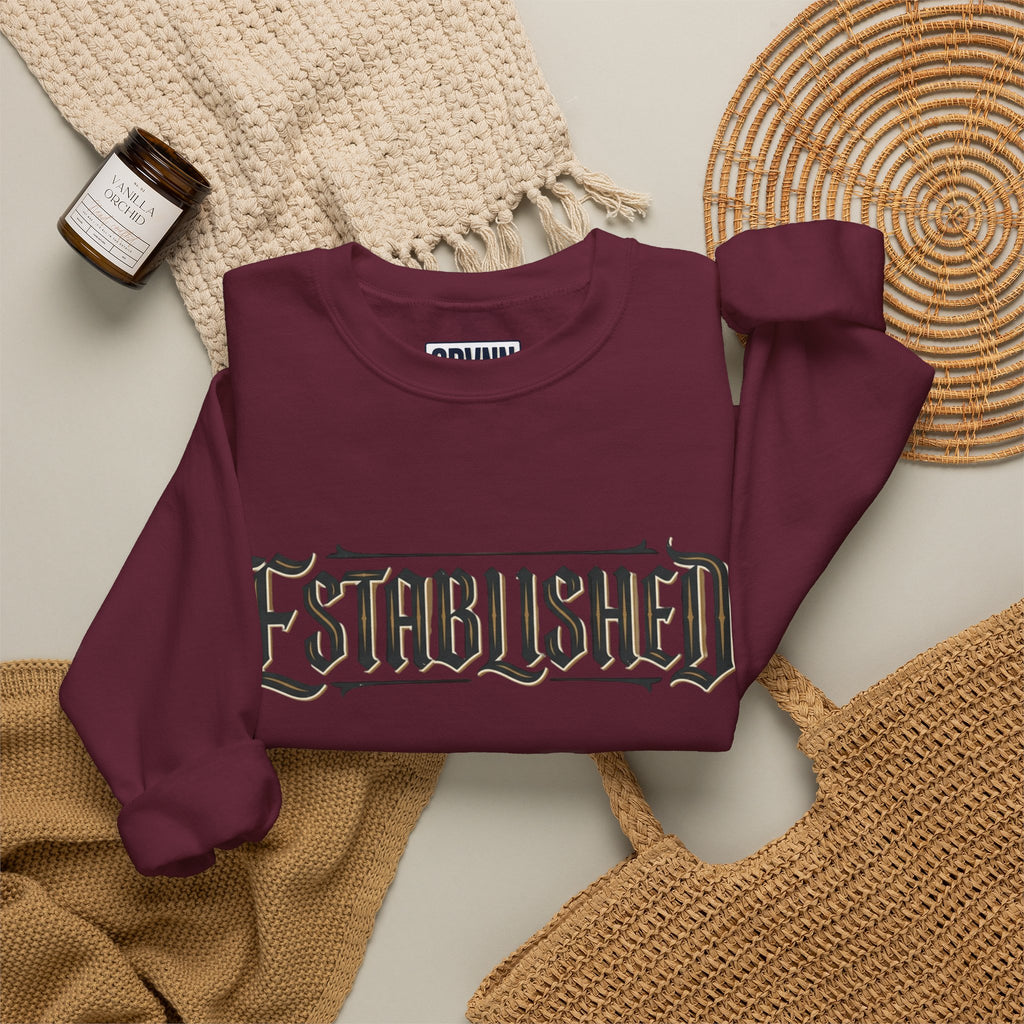 Established Gothic Crewneck Sweatshirt — Vintage Metal Band Style