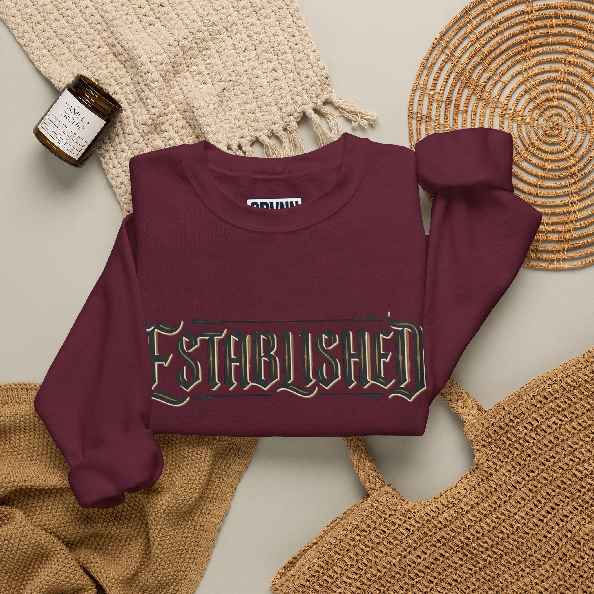 Established Gothic Crewneck Sweatshirt — Vintage Metal Band Style