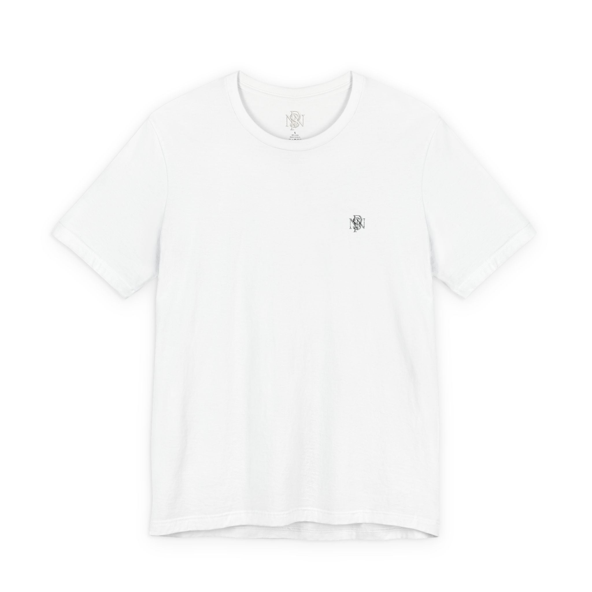 T-Shirt — Minimal Tiny Rose Chest Graphic, Casual Everyday Tee