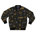 Graffiti Crown Bomber Jacket – Black & Gold Urban Streetwear