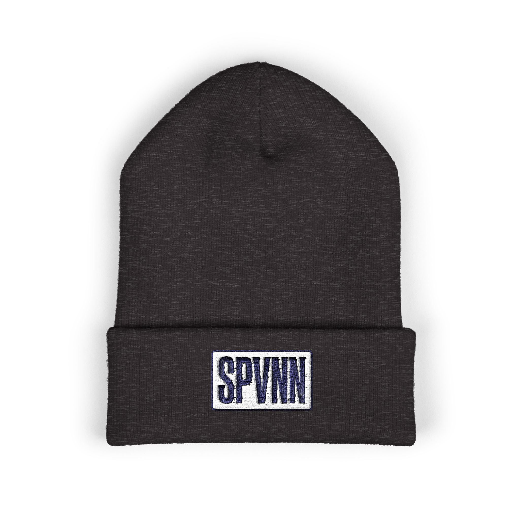 Embroidered 'SPVNN' Classic Cuffed Beanie — Warm Knit Hat, Streetwear Logo