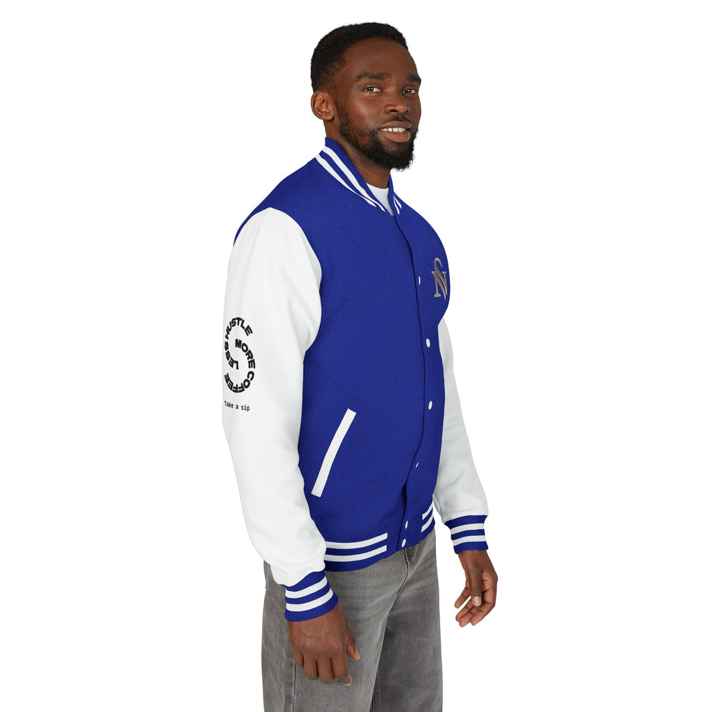SPVNN Red & White Varsity Letterman Jacket – Embroidered Patch Logo