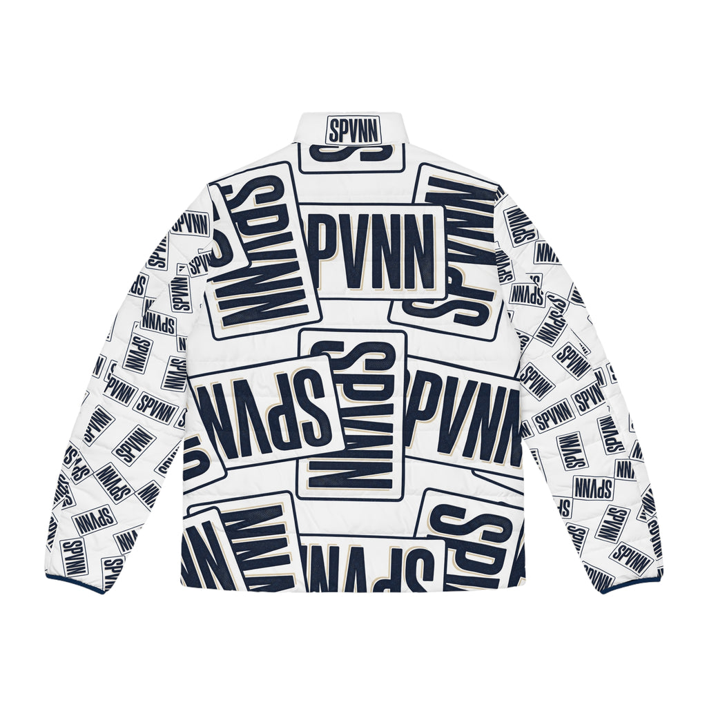 SPVNN Logo Puffer Jacket — All-Over Print Men's Winter Coat