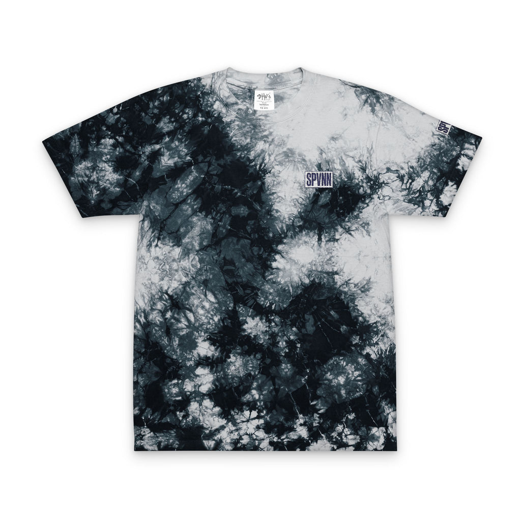Tie-Dye Spiral Oversized T-Shirt — Rainbow Embroidered Chest Logo