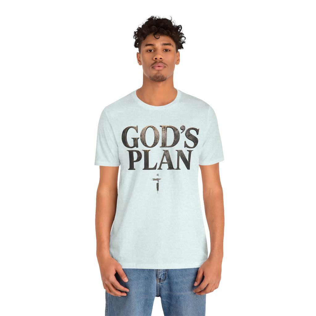 Faith Tee — "God's Plan" Front / "Faith Over Fear" Back Christian Inspirational T-Shirt