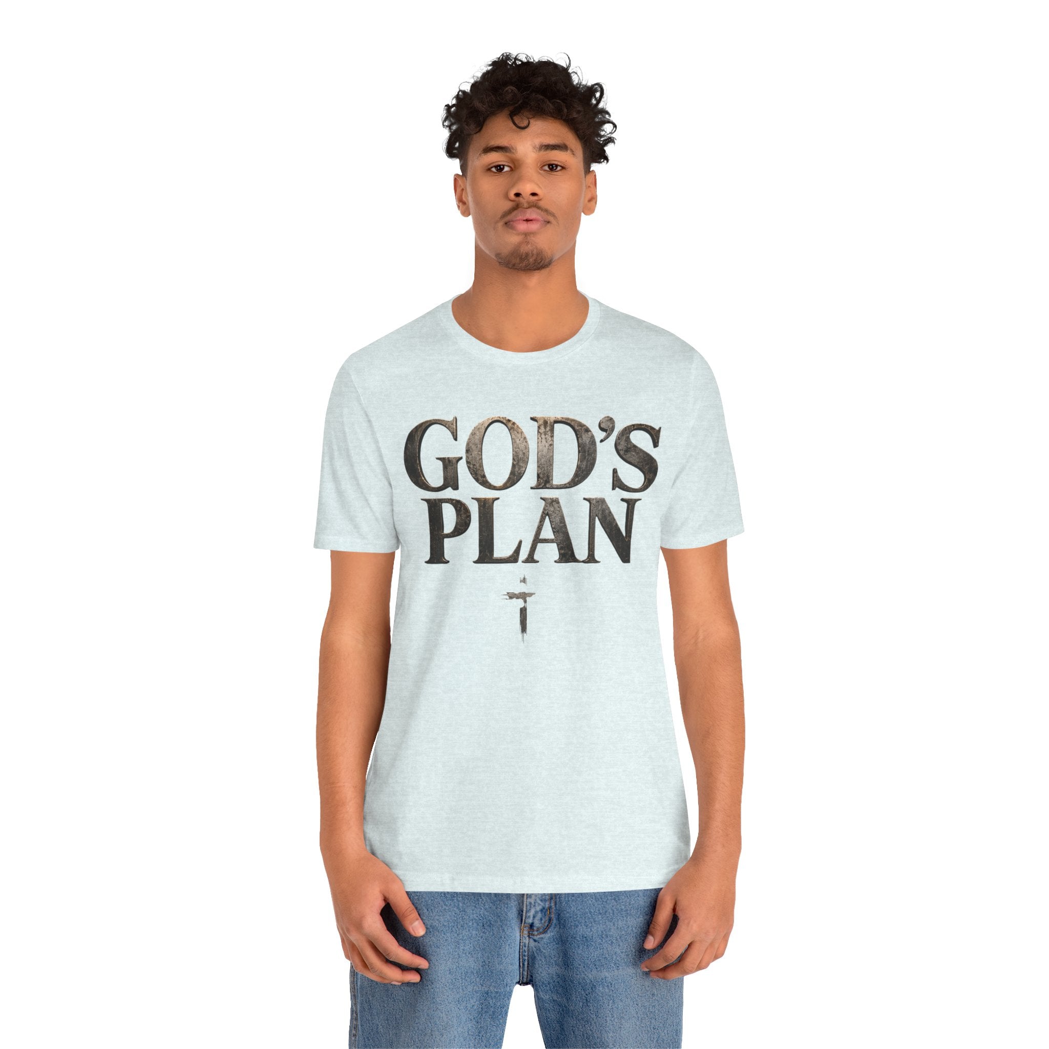 Faith Tee — "God's Plan" Front / "Faith Over Fear" Back Christian Inspirational T-Shirt