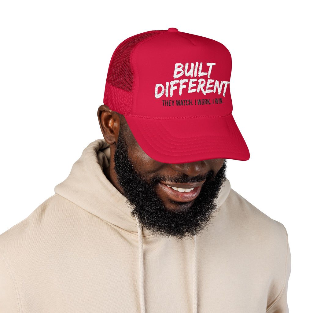 Trucker Hat — "Built Different" Foam Mesh Cap