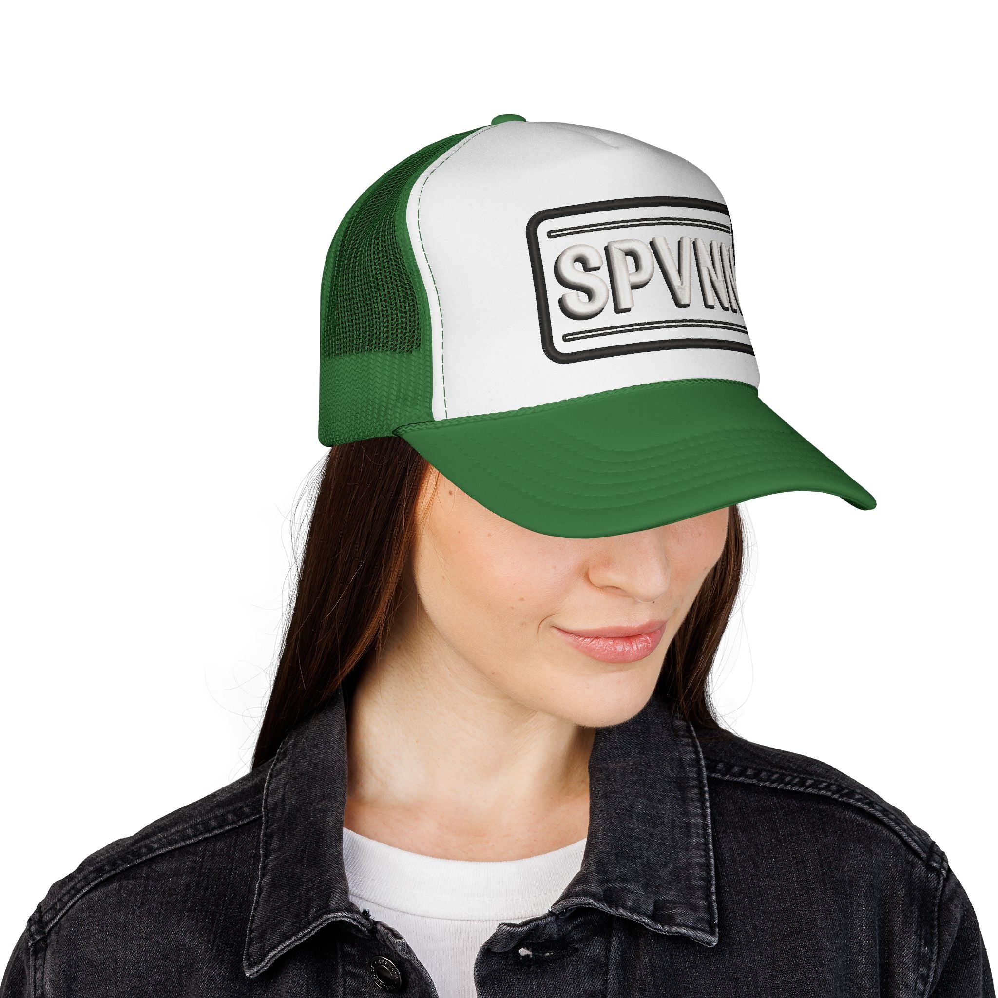Embroidered 'SN' Monogram Trucker Cap — Classic Mesh Baseball Hat