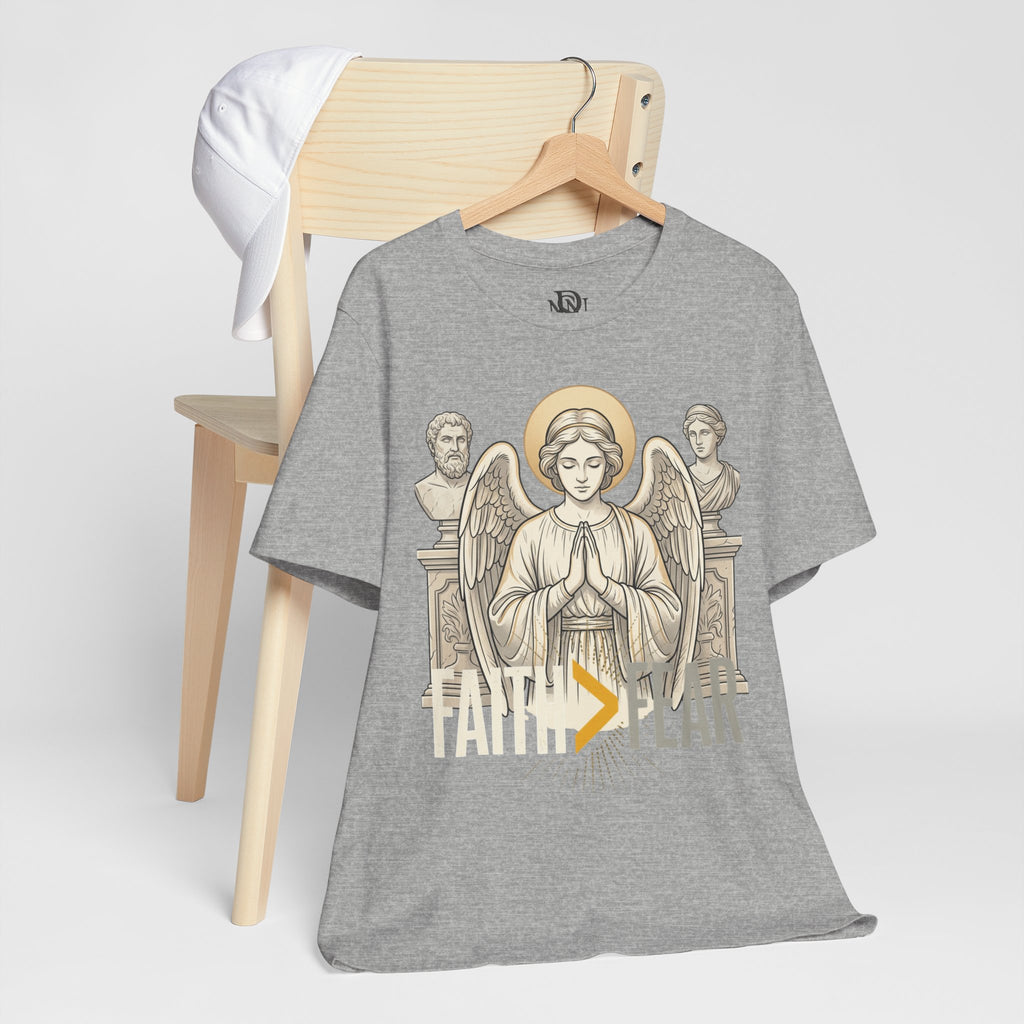 Faith Over Fear Tee — Angel Wings Christian Graphic T-Shirt