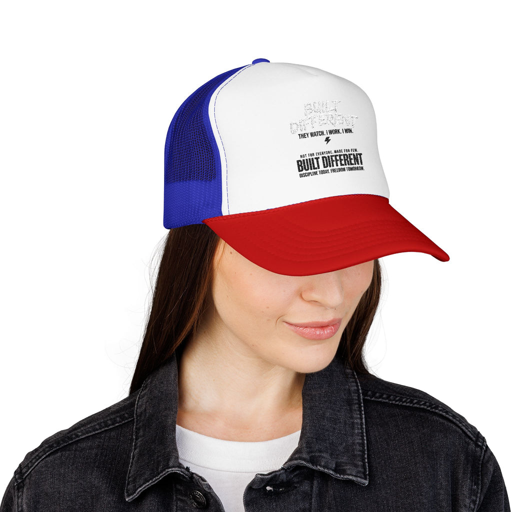 Trucker Hat — "Built Different" Foam Mesh Cap