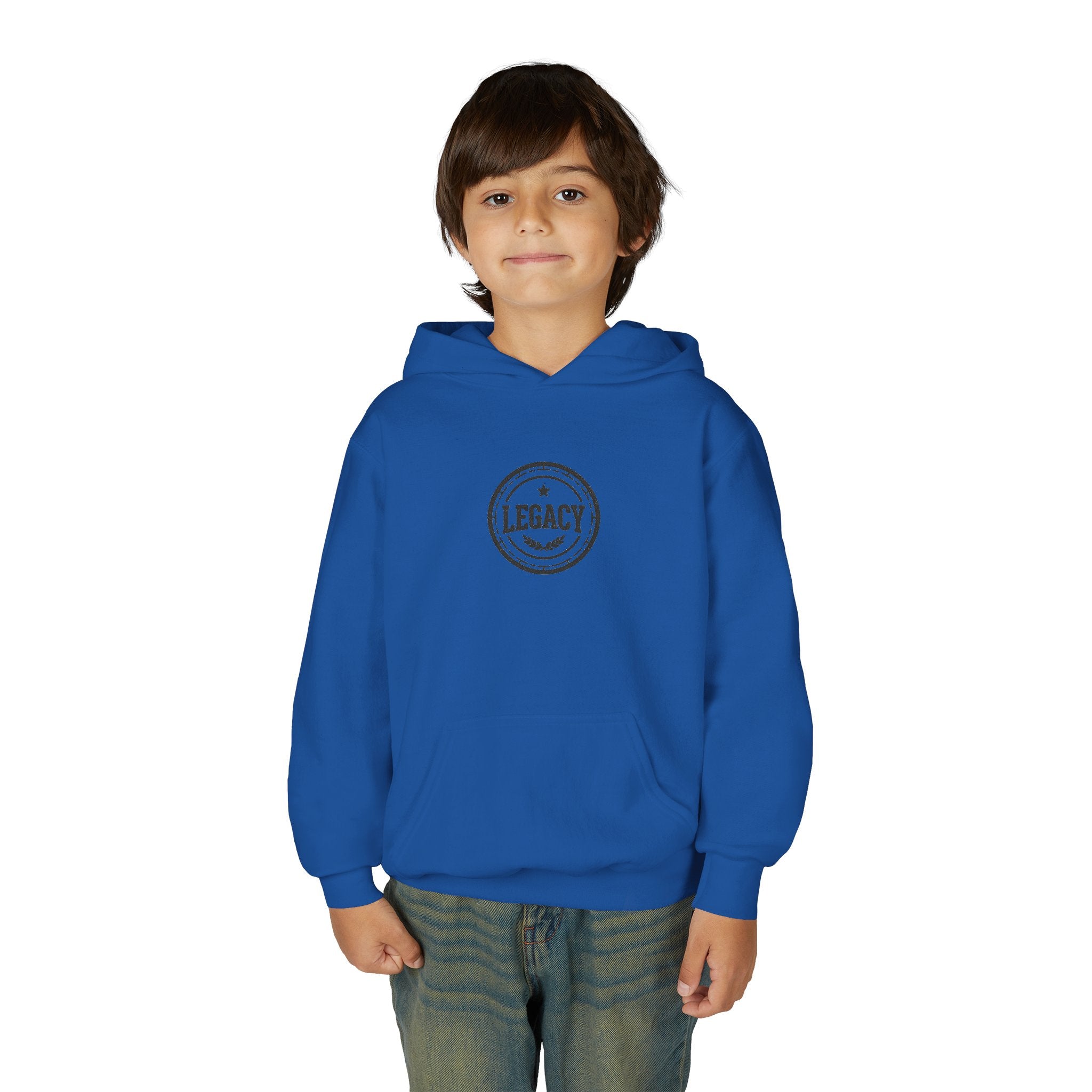 Youth Hoodie – 'Legacy' Vintage Circle Logo Sweatshirt