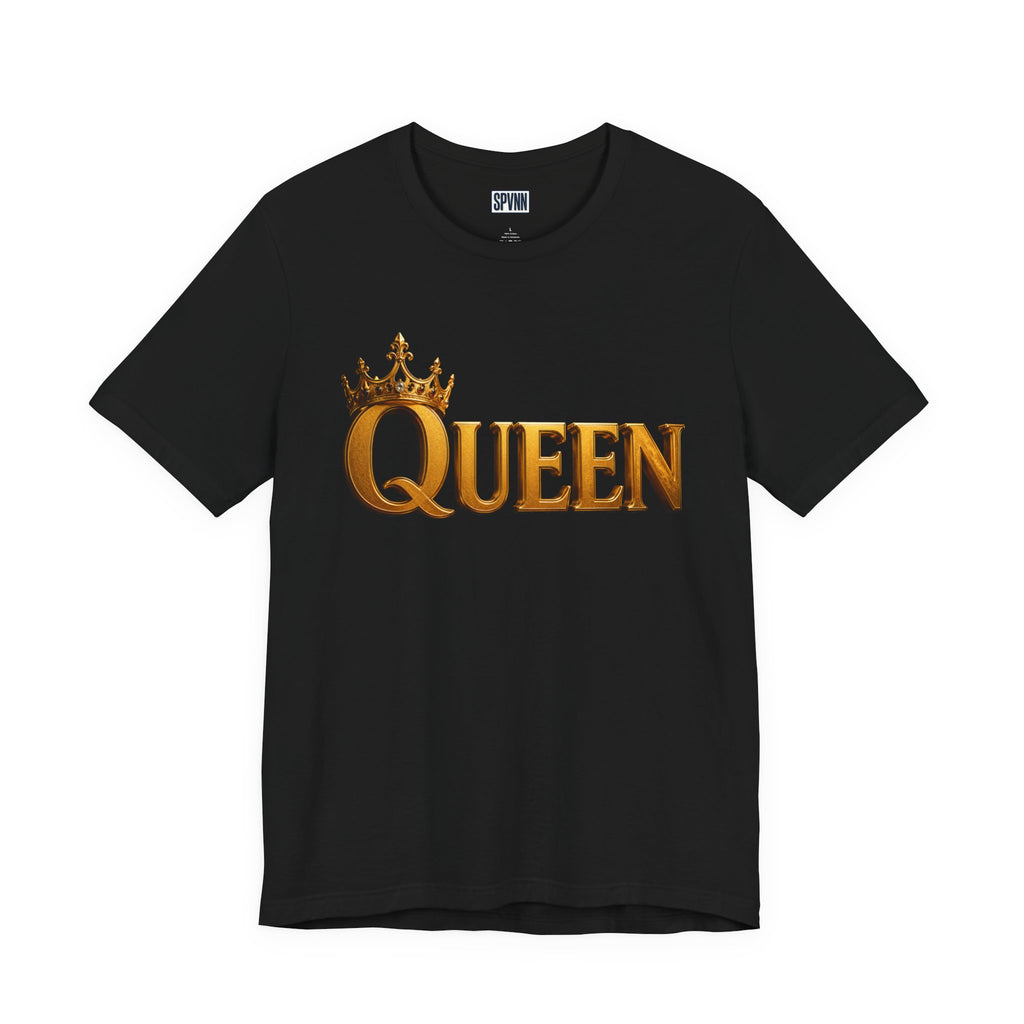 Queen Crown T-Shirt — Gold Royalty Graphic Tee