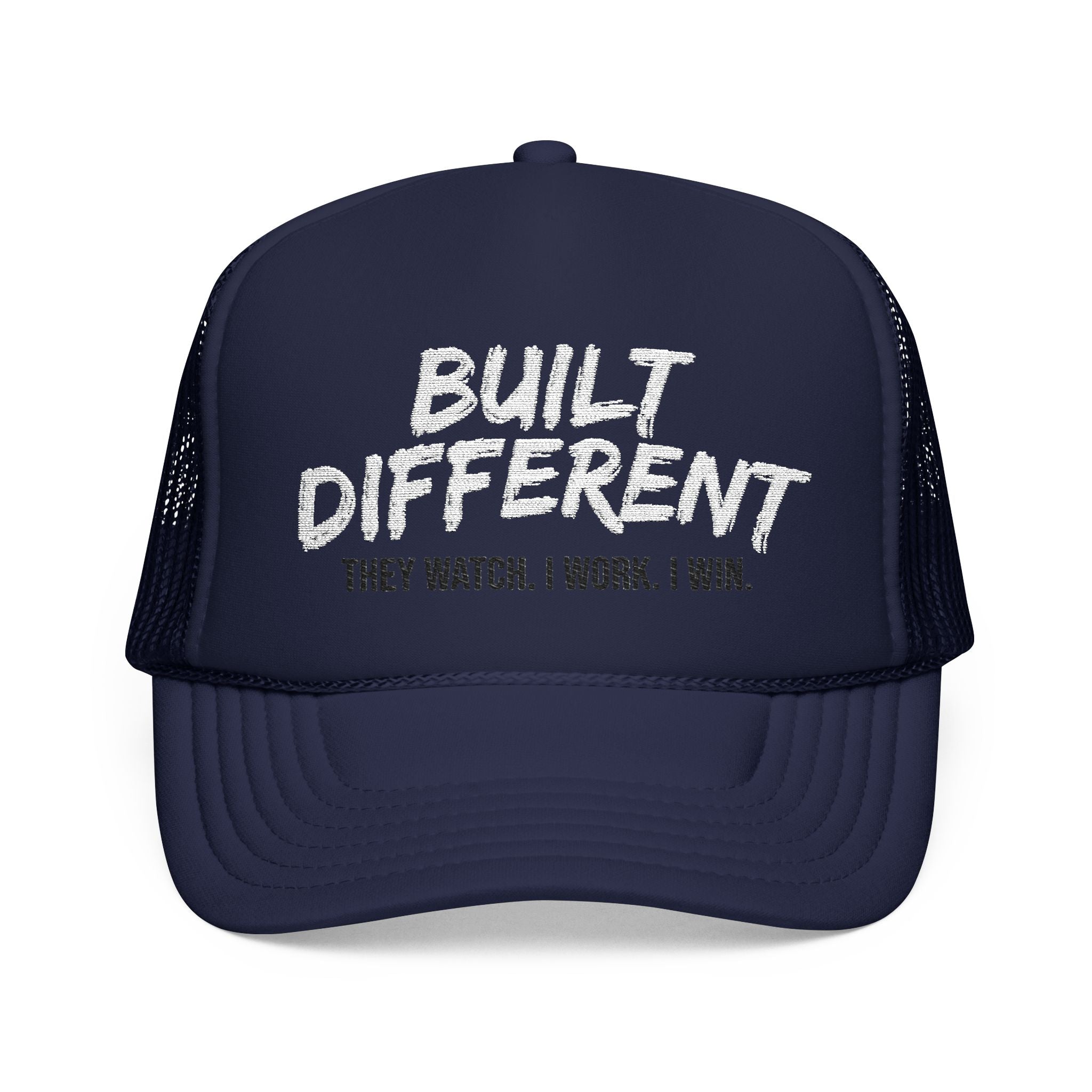 Trucker Hat — "Built Different" Foam Mesh Cap