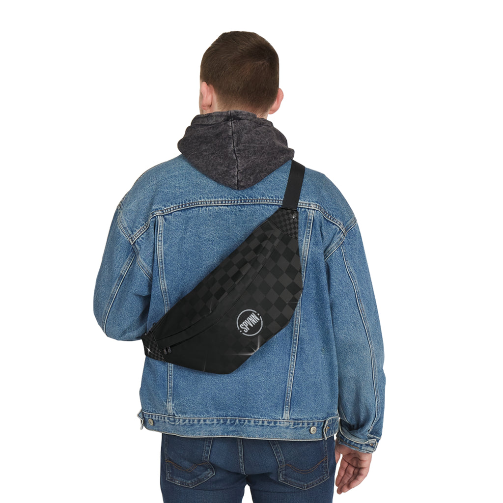 Checkerboard Black Large Fanny Pack