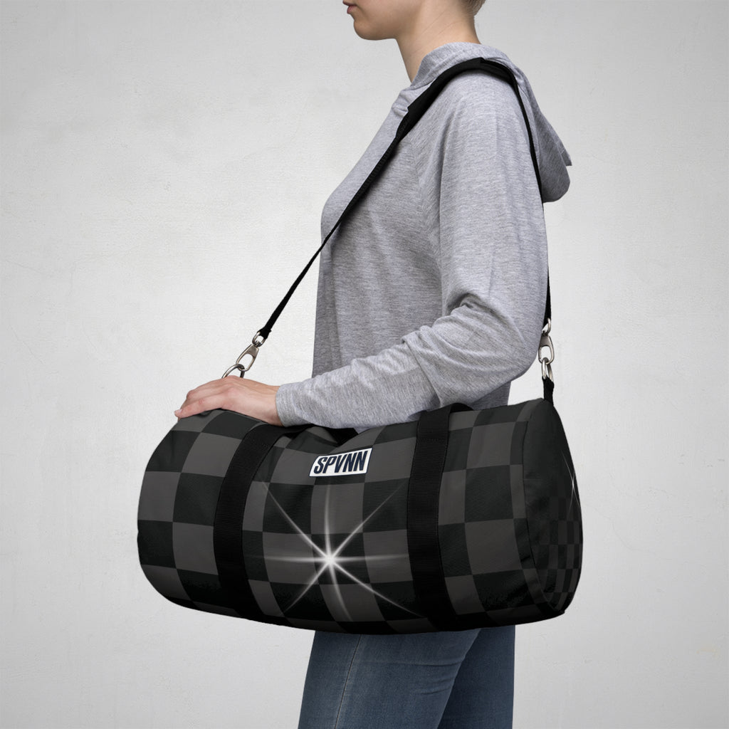 Black Checkerboard Duffel Bag