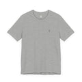 T-Shirt — Minimal Tiny Rose Chest Graphic, Casual Everyday Tee