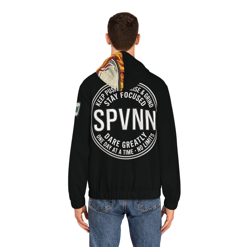 SPVNN Flame Skull Zip Hoodie — Men’s Graphic Full-Zip