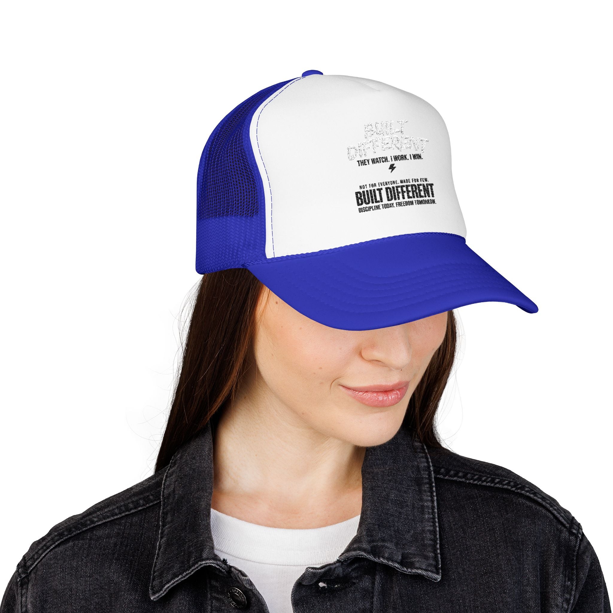 Trucker Hat — "Built Different" Foam Mesh Cap