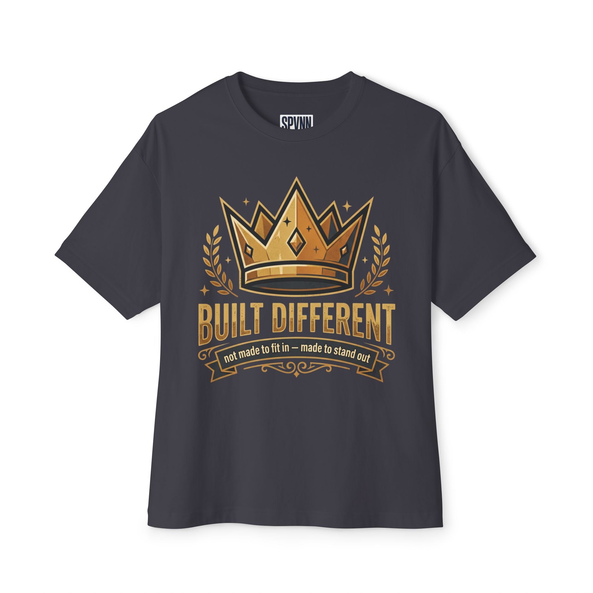 SPVNN Built Different Oversized Tee — Crown & Money Graphic