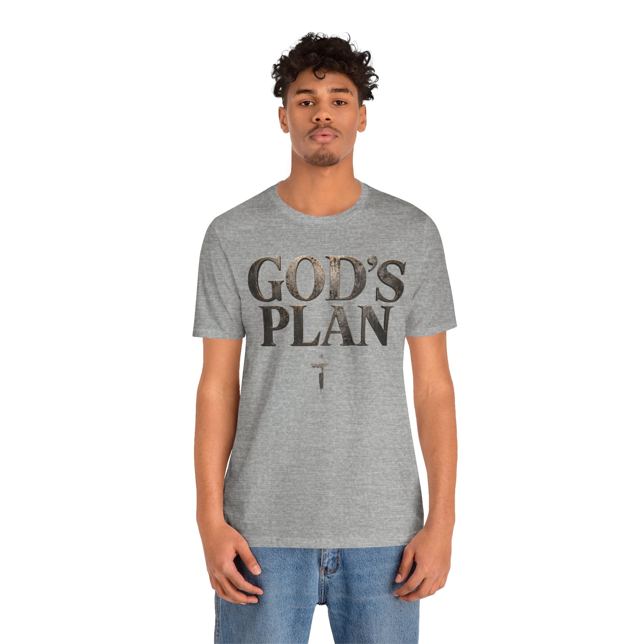Faith Tee — "God's Plan" Front / "Faith Over Fear" Back Christian Inspirational T-Shirt