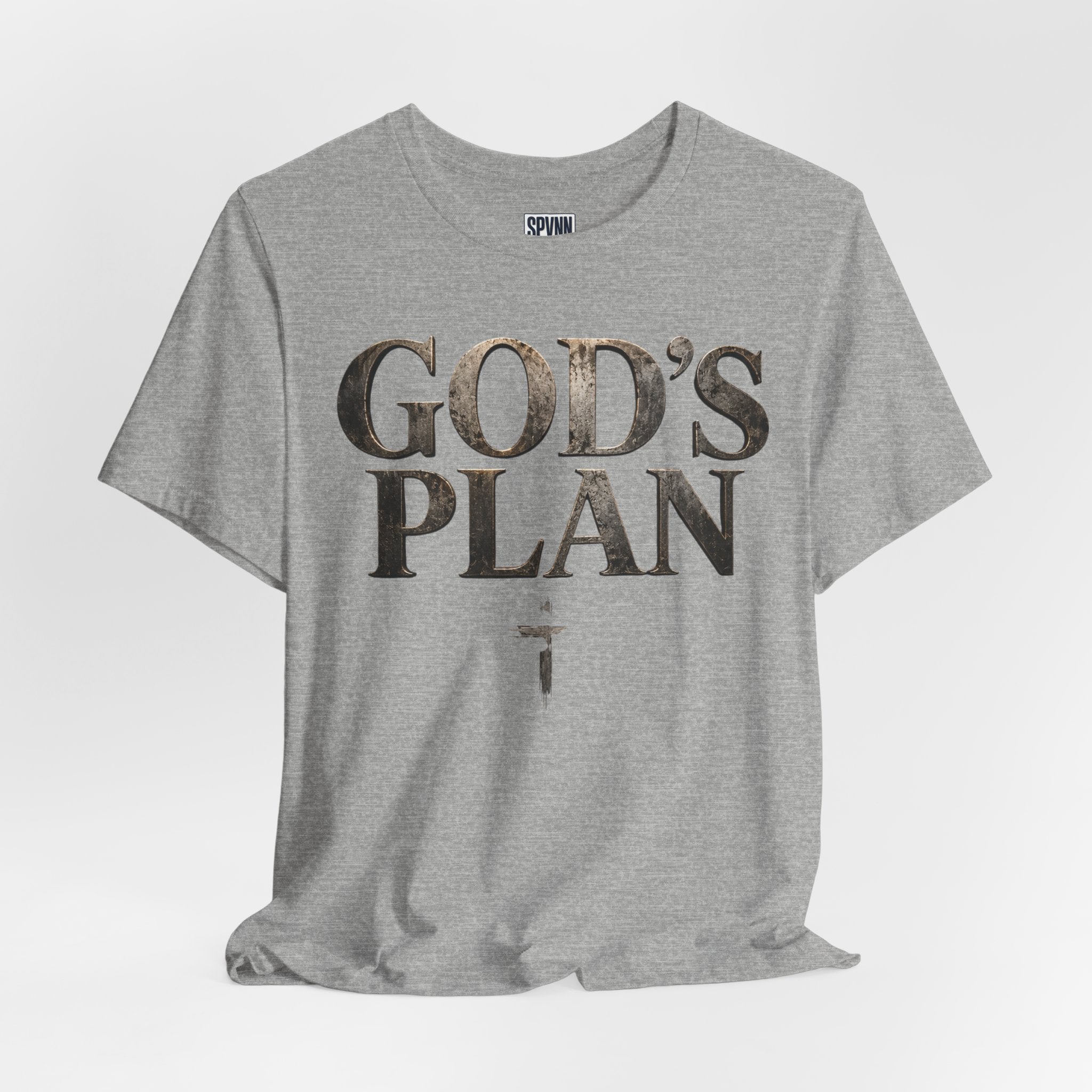 Faith Tee — "God's Plan" Front / "Faith Over Fear" Back Christian Inspirational T-Shirt