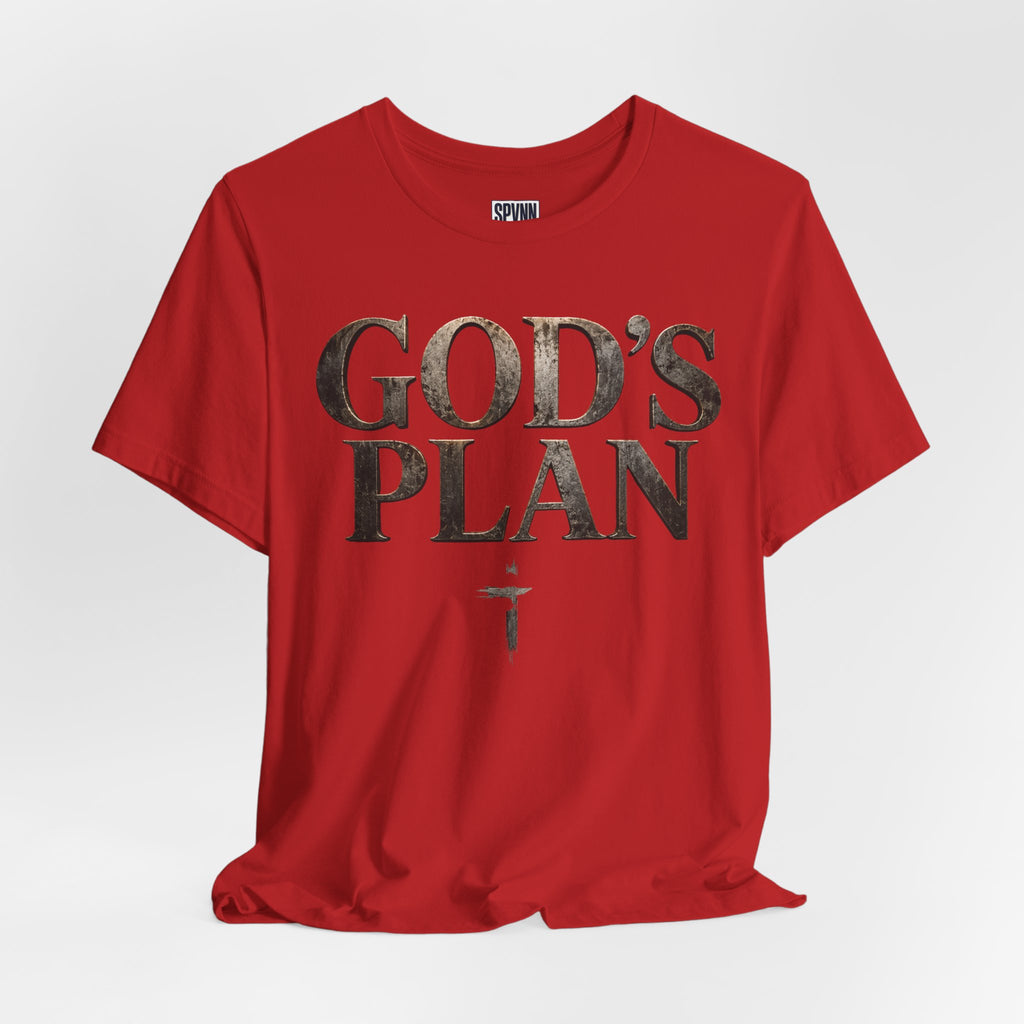 Faith Tee — "God's Plan" Front / "Faith Over Fear" Back Christian Inspirational T-Shirt
