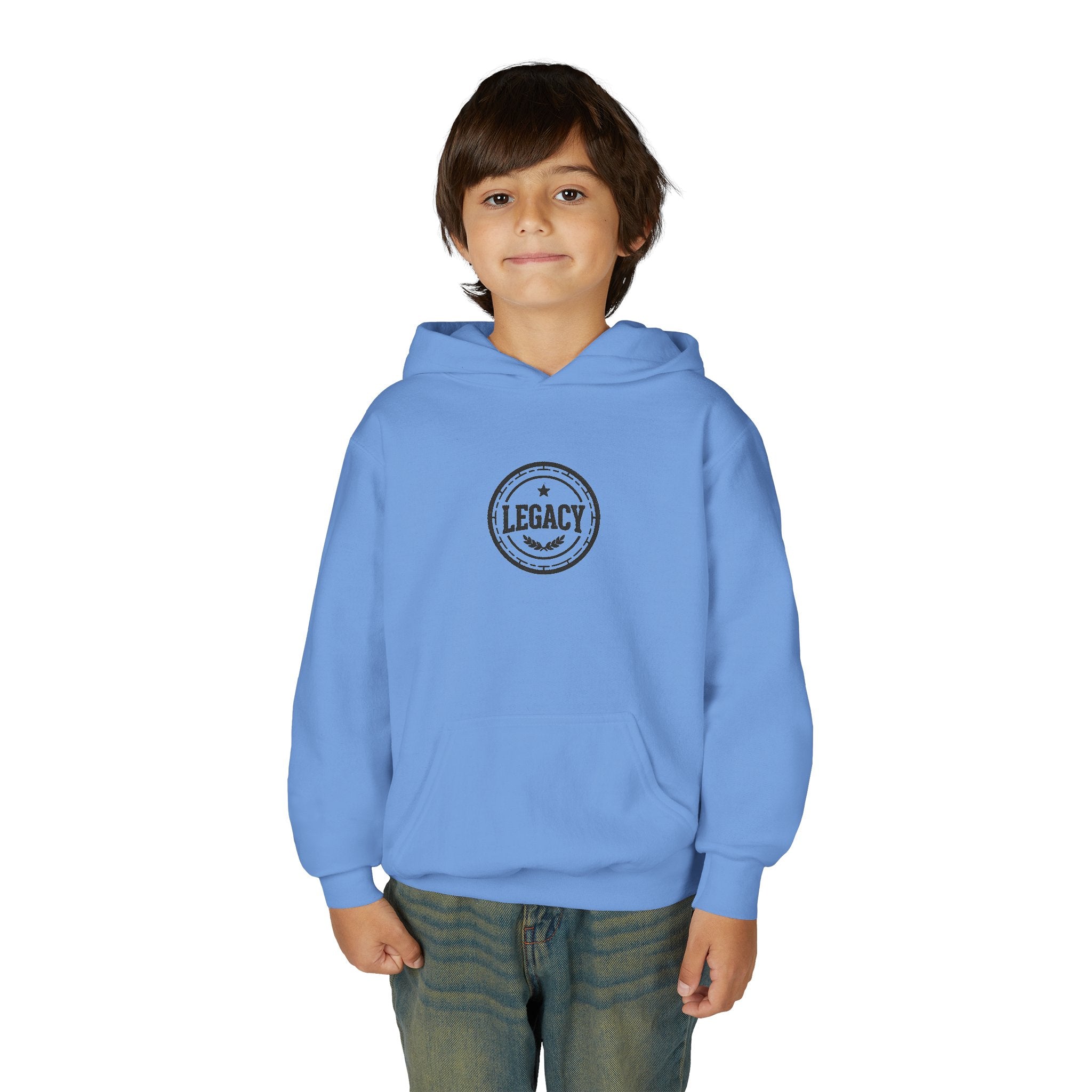 Youth Hoodie – 'Legacy' Vintage Circle Logo Sweatshirt