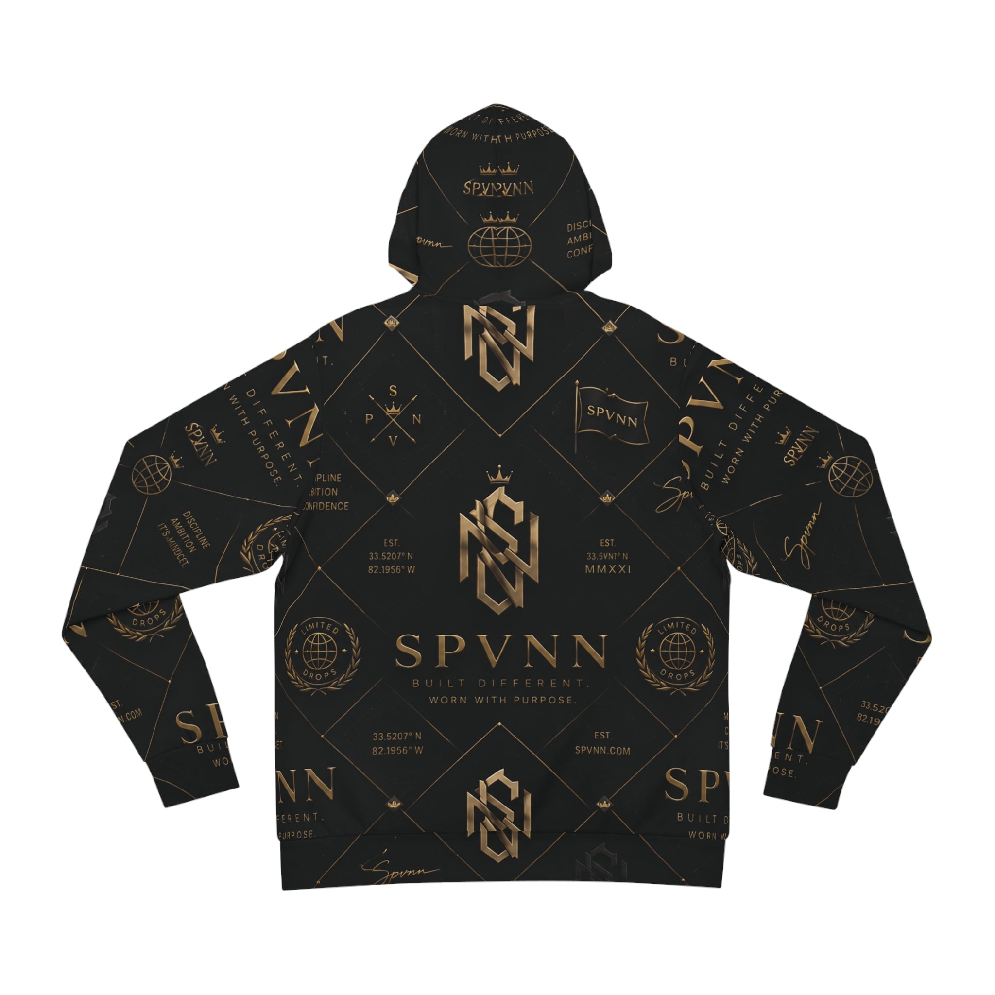 Luxury Logo Hoodie — SPVNN Monogram All-Over Print Fashion Hoodie