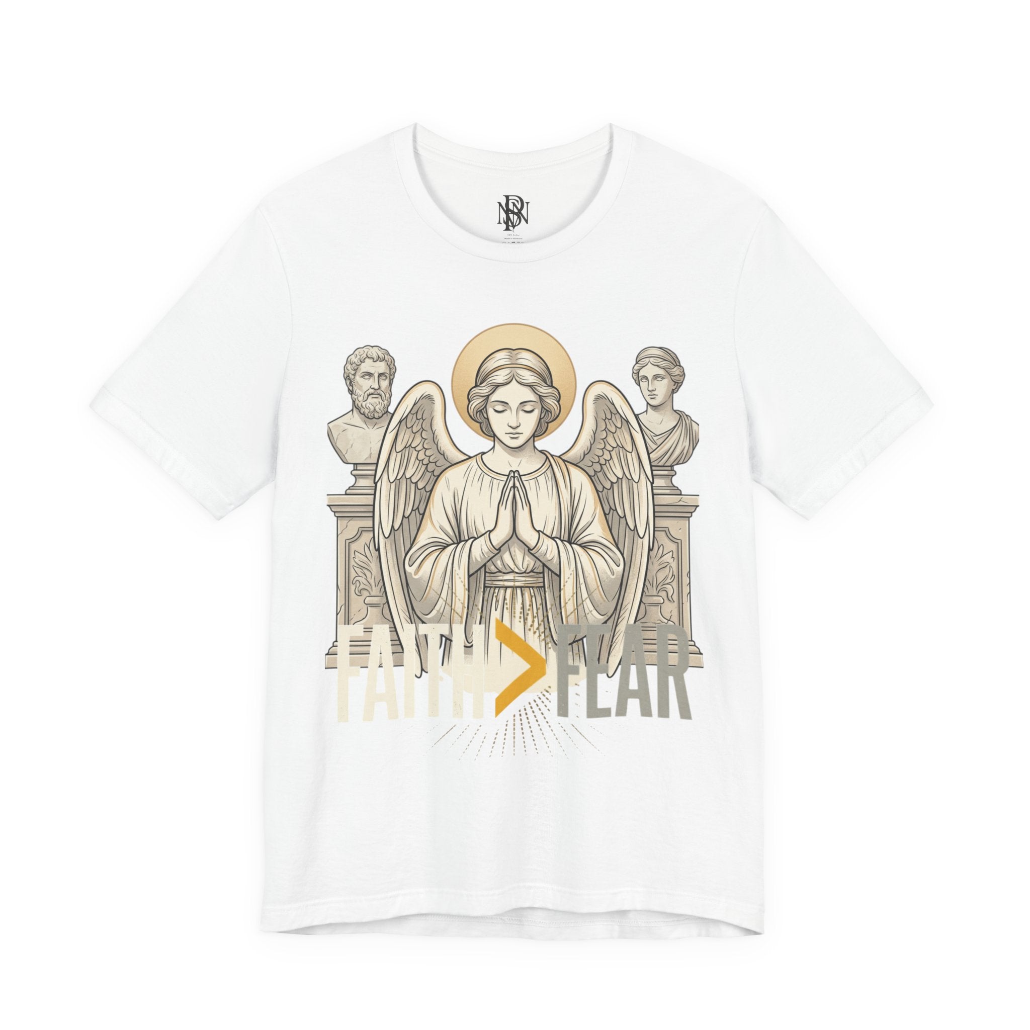 Faith Over Fear Tee — Angel Wings Christian Graphic T-Shirt