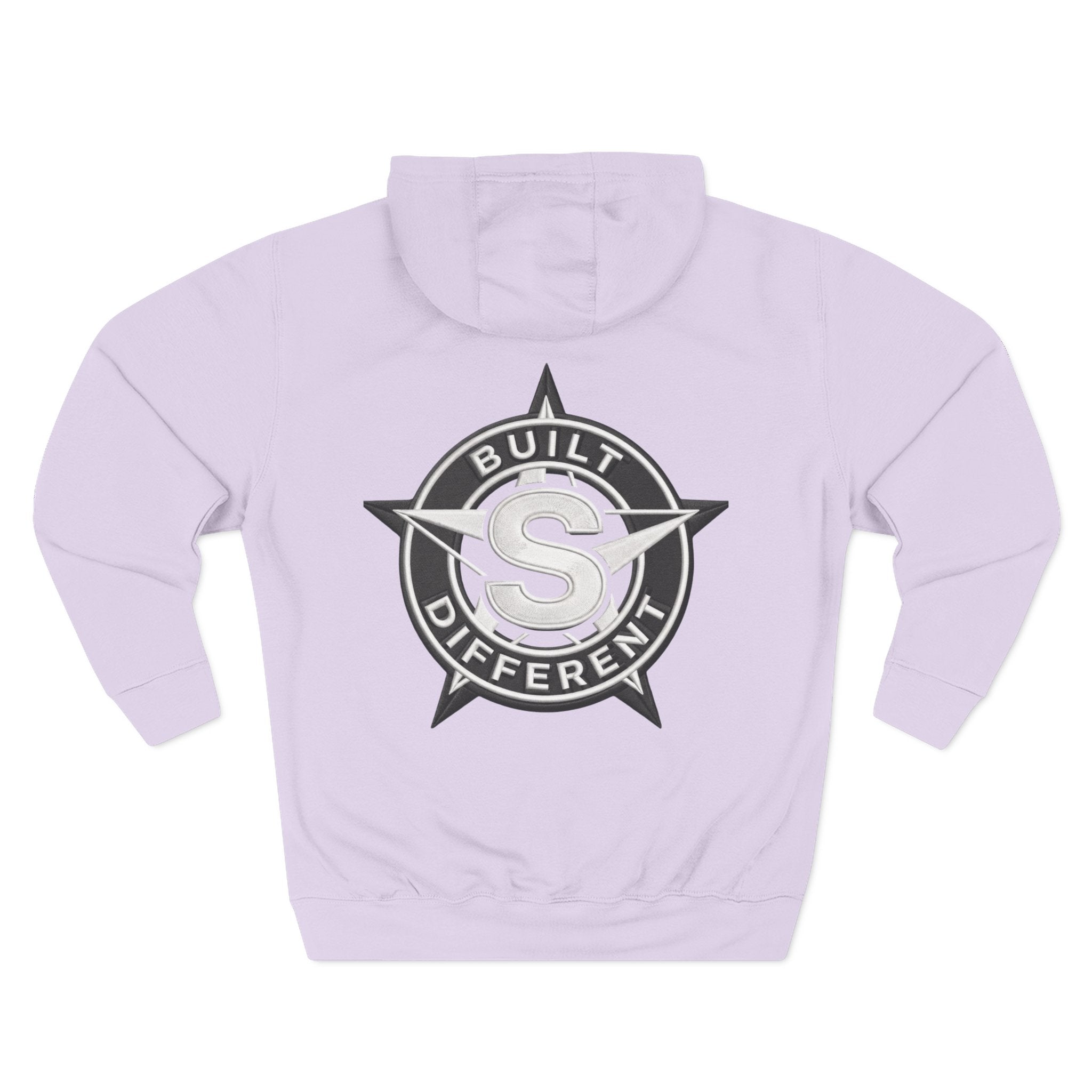 Built Different Logo Hoodie — Vintage Compass Emblem Fleece Hoodie