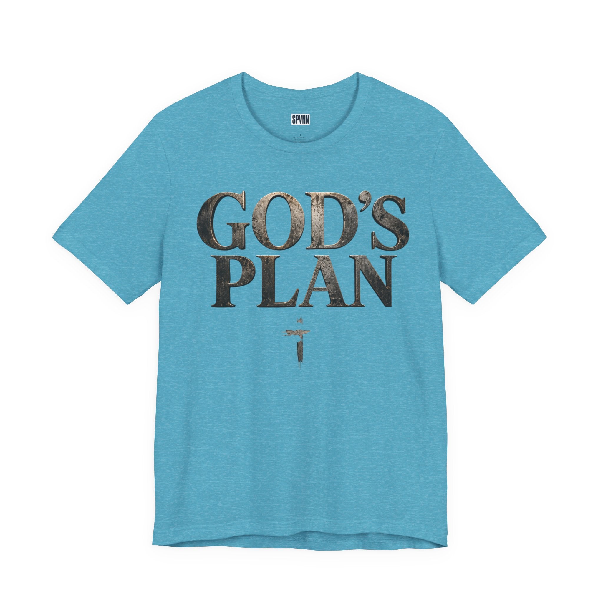 Faith Tee — "God's Plan" Front / "Faith Over Fear" Back Christian Inspirational T-Shirt