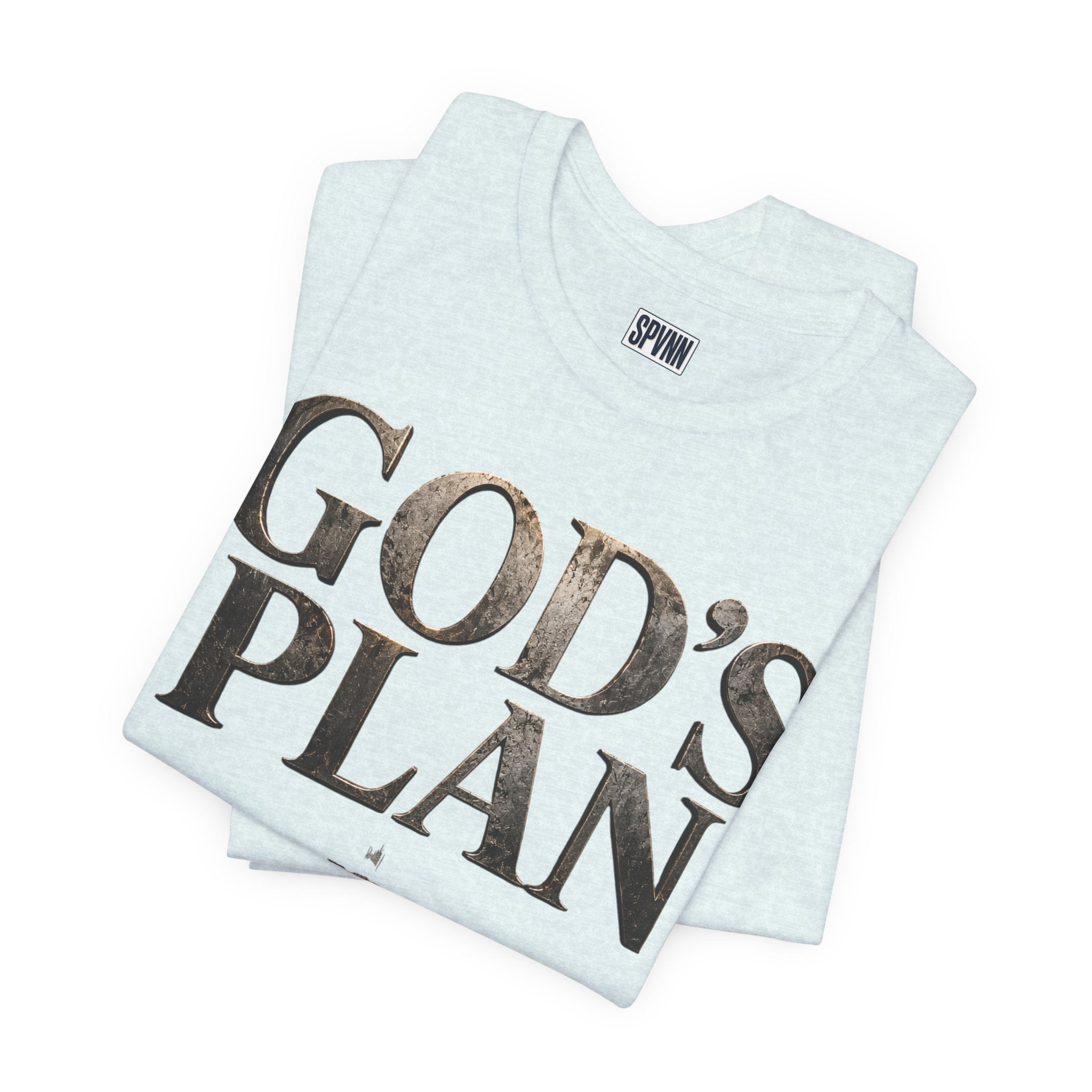Faith Tee — "God's Plan" Front / "Faith Over Fear" Back Christian Inspirational T-Shirt