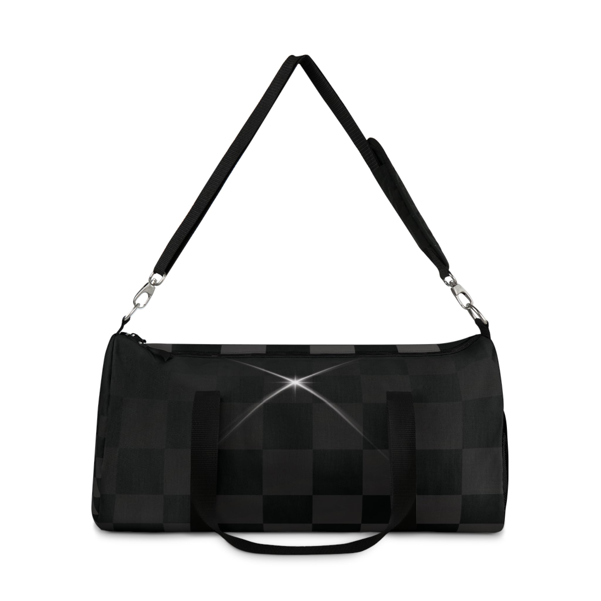 Black Checkerboard Duffel Bag