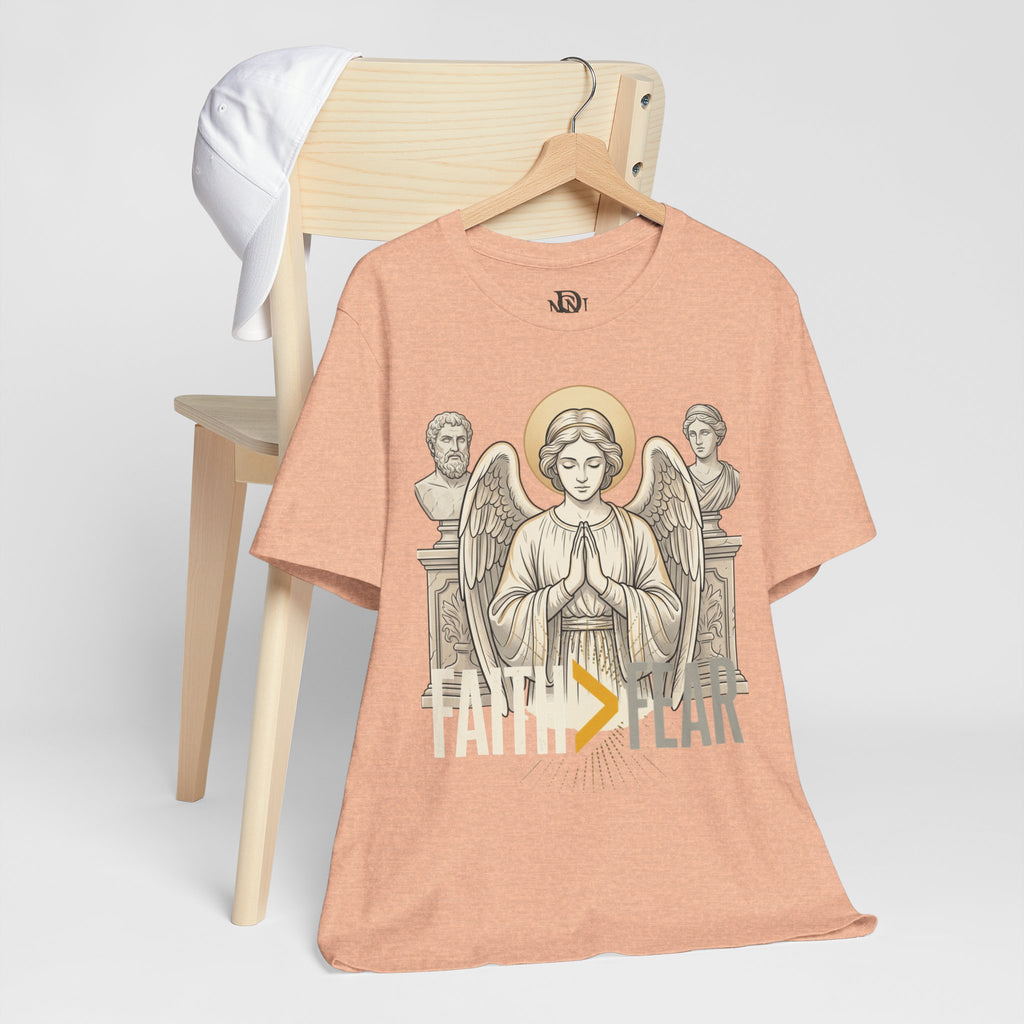 Faith Over Fear Tee — Angel Wings Christian Graphic T-Shirt