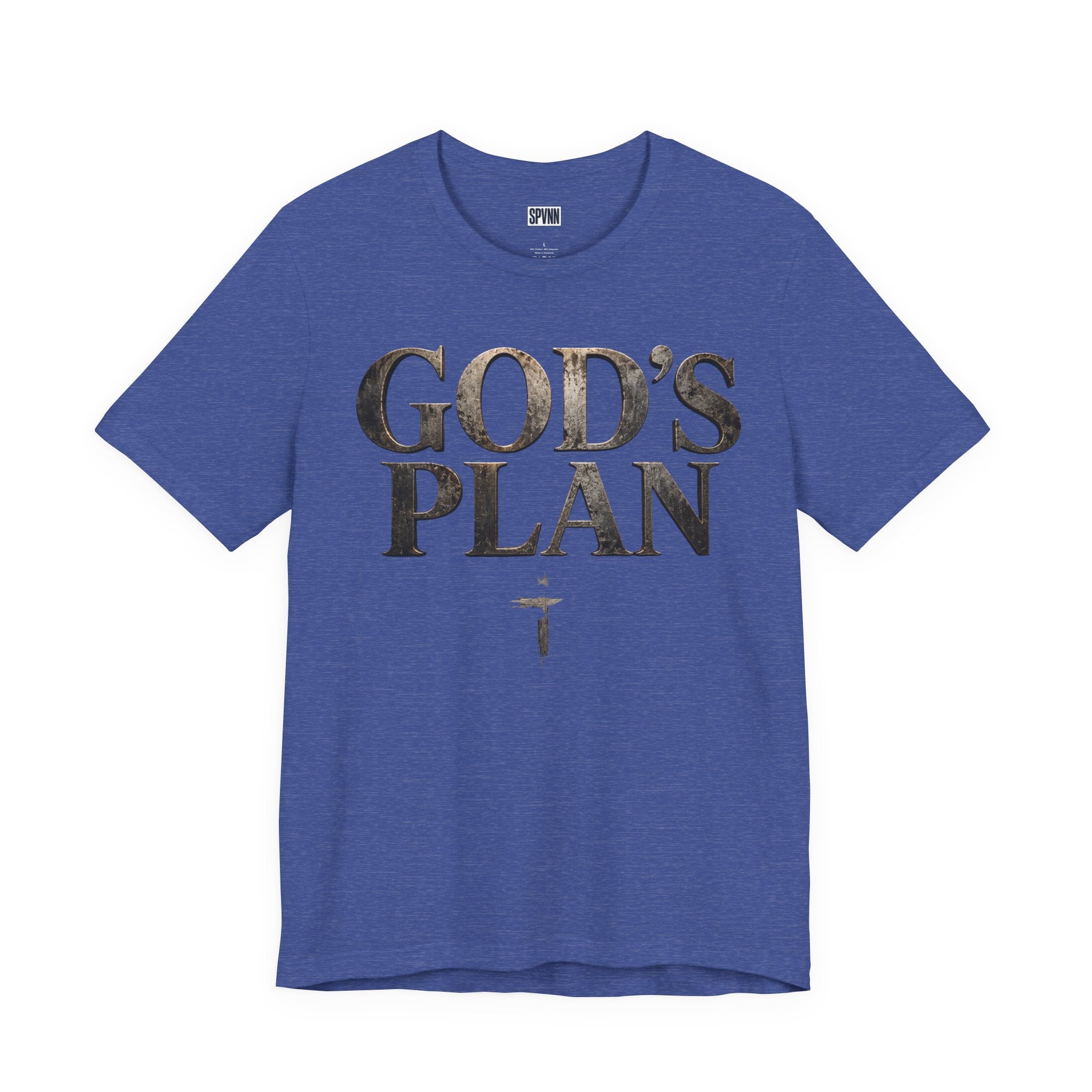 Faith Tee — "God's Plan" Front / "Faith Over Fear" Back Christian Inspirational T-Shirt
