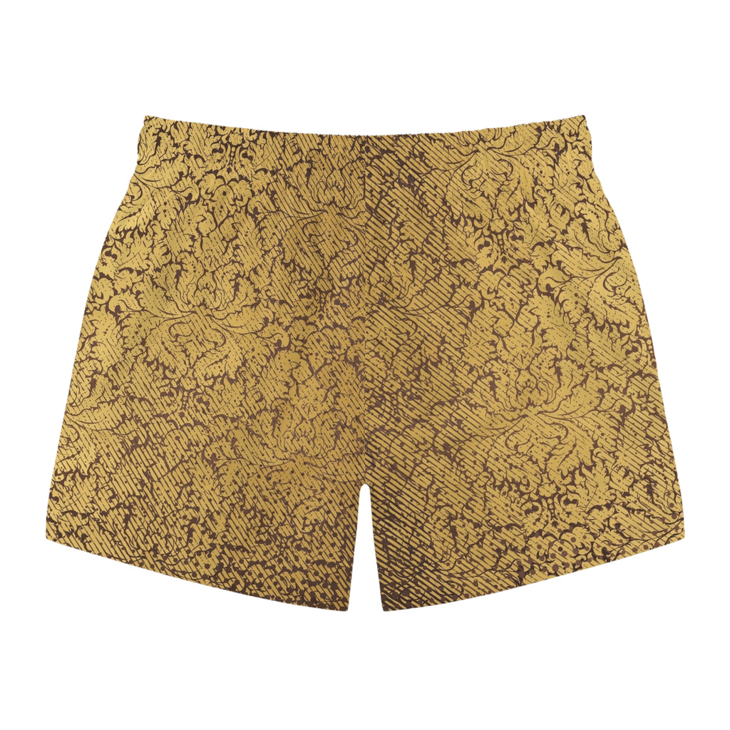 High Roller Gold Pattern Swim Trunks