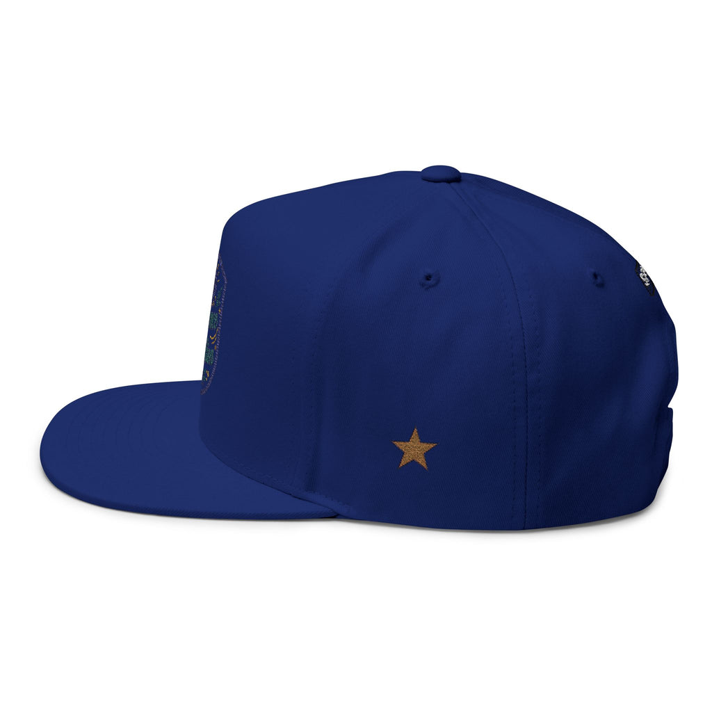Embroidered Flat Bill Cap - "Presence in Motion" Eye Patch Design