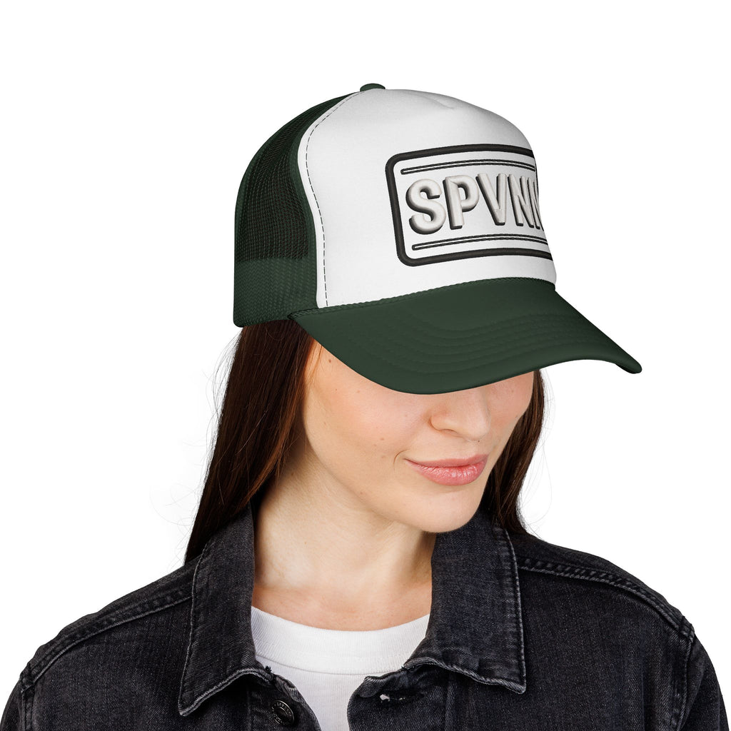 Embroidered 'SN' Monogram Trucker Cap — Classic Mesh Baseball Hat