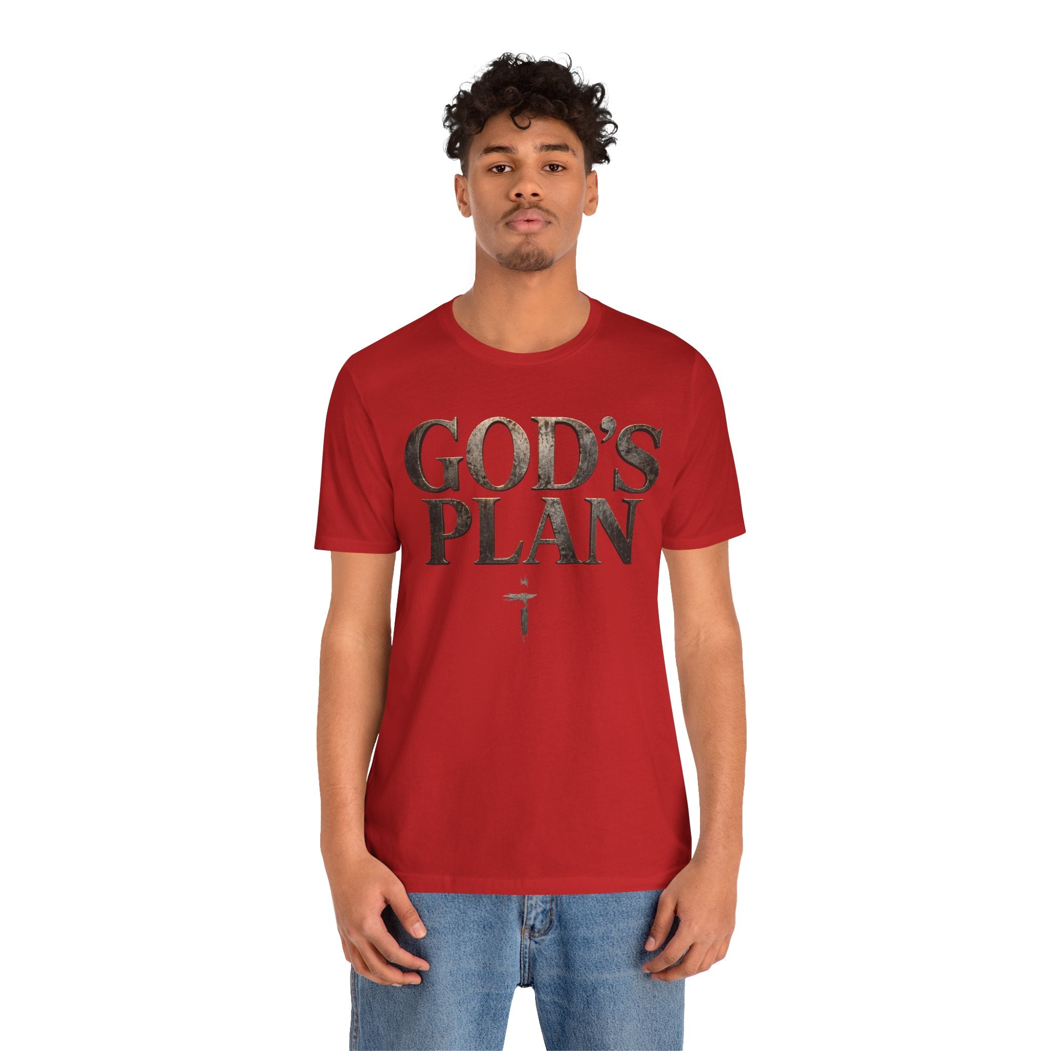 Faith Tee — "God's Plan" Front / "Faith Over Fear" Back Christian Inspirational T-Shirt