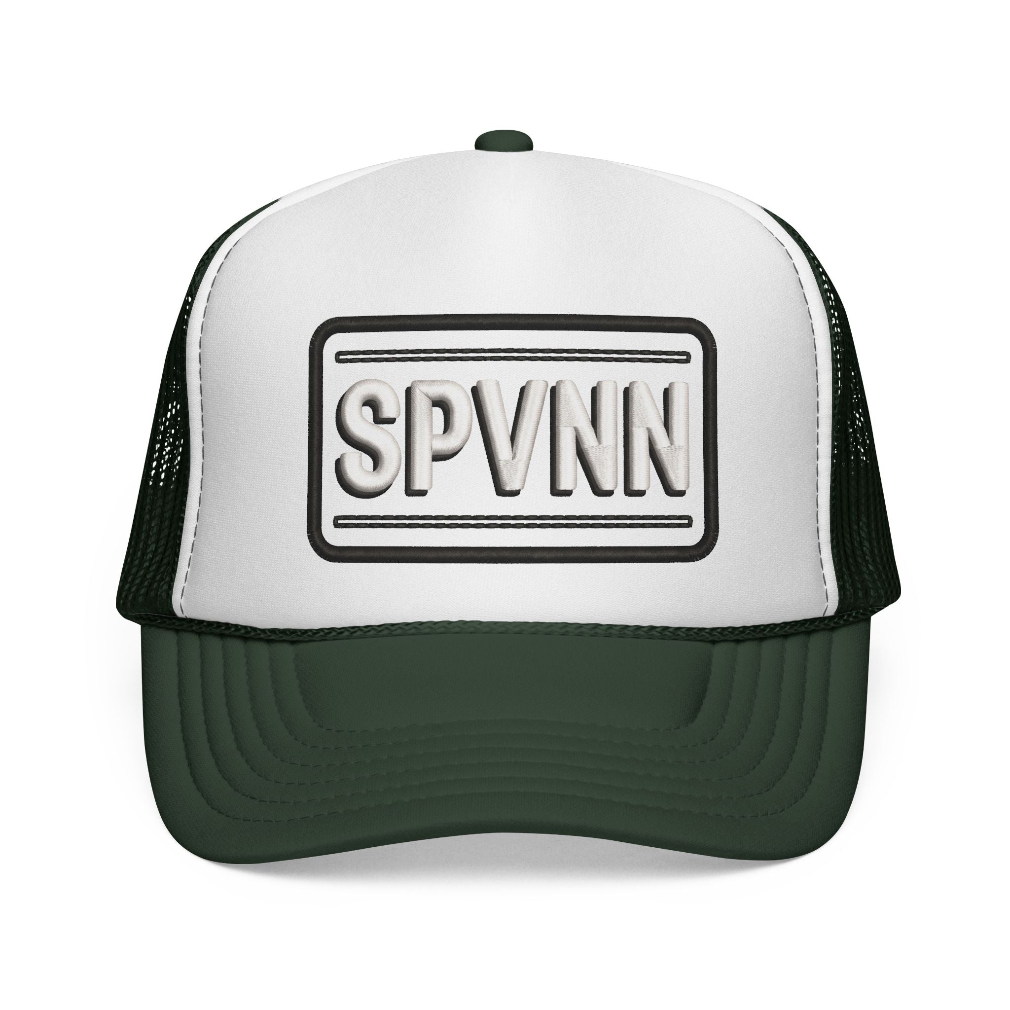 Embroidered 'SN' Monogram Trucker Cap — Classic Mesh Baseball Hat