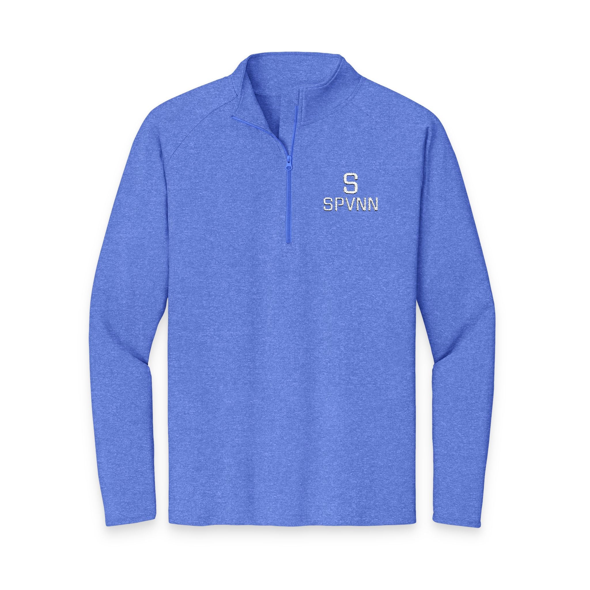 SPVNN Embroidered Quarter-Zip Pullover — Black Athletic Top