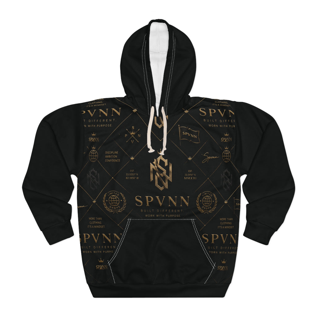 Hoodie — Black Gold SPVNN Logo All-Over Print Pullover