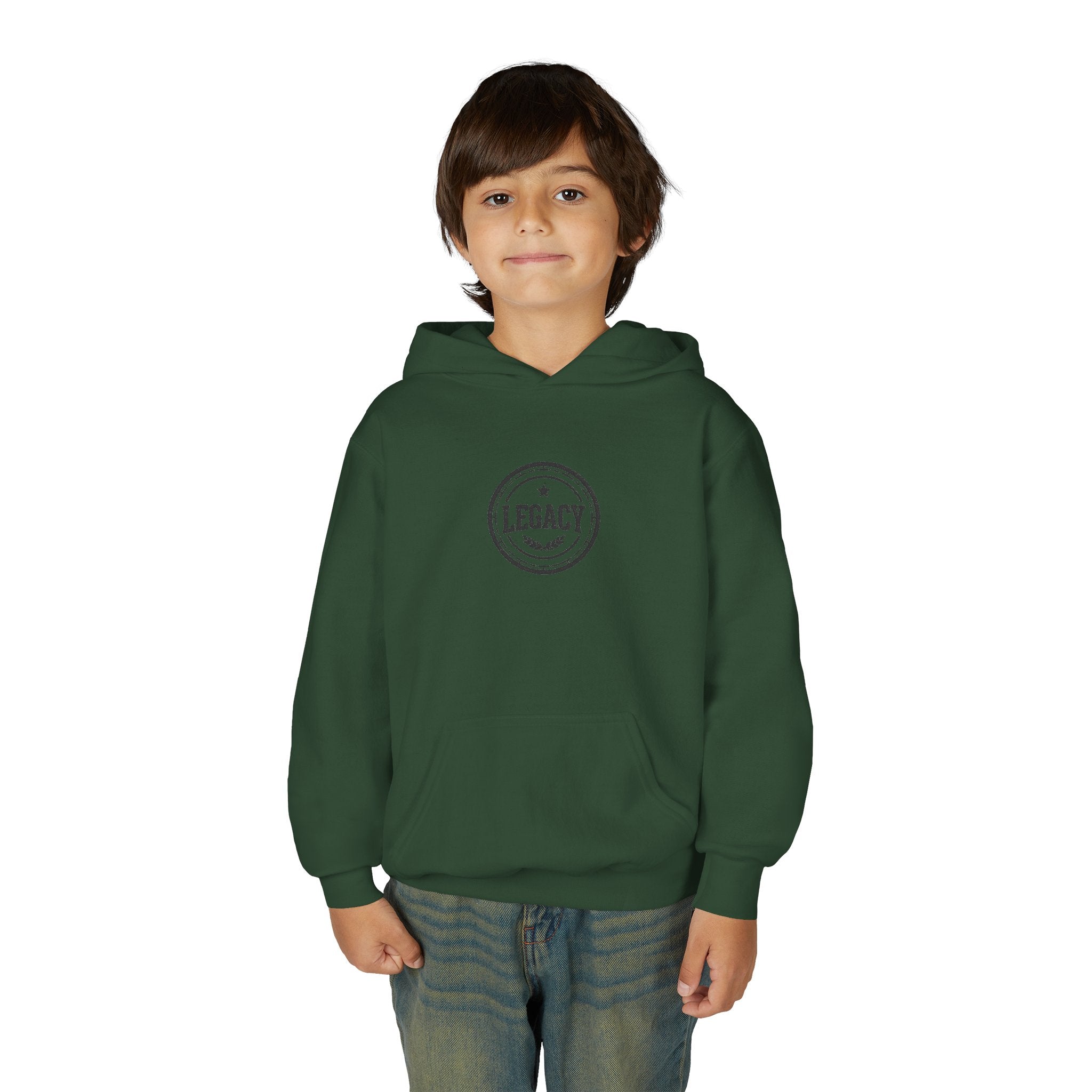 Youth Hoodie – 'Legacy' Vintage Circle Logo Sweatshirt