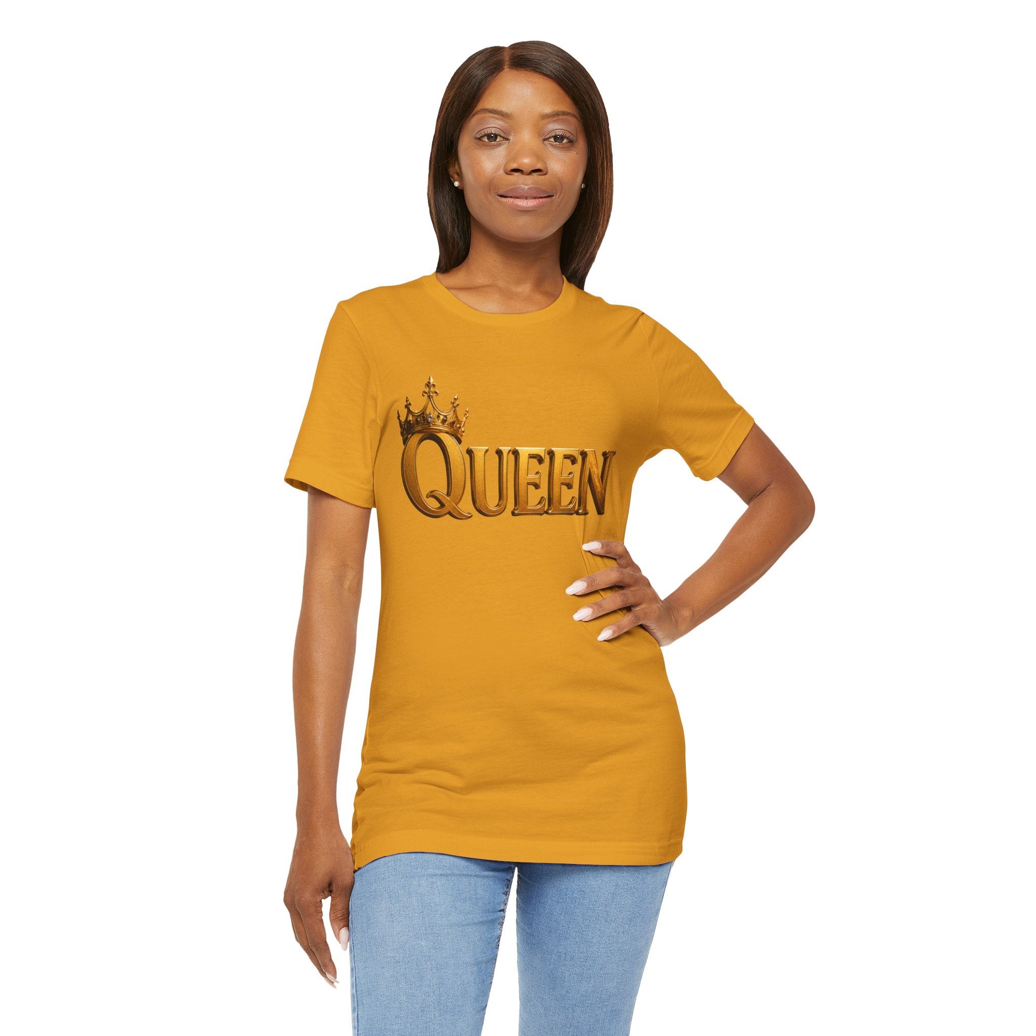 Queen Crown T-Shirt — Gold Royalty Graphic Tee