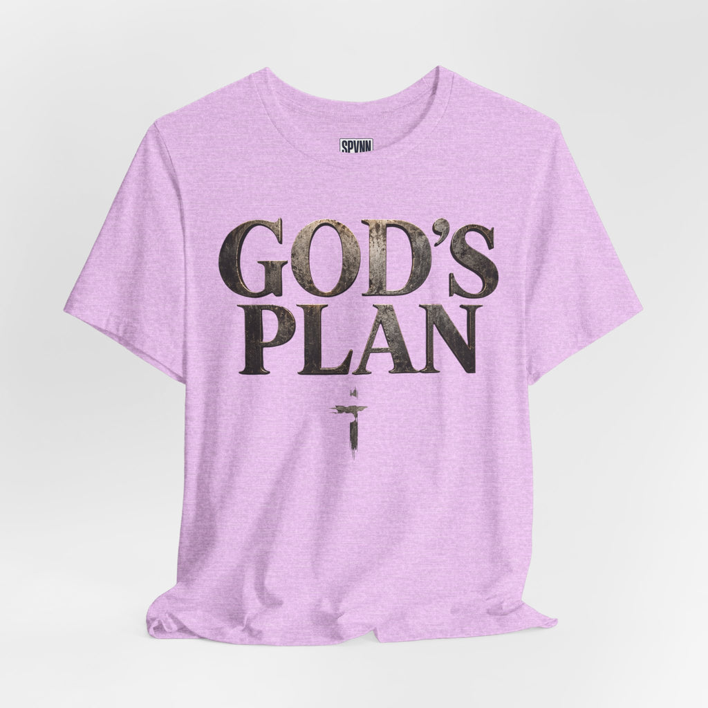 Faith Tee — "God's Plan" Front / "Faith Over Fear" Back Christian Inspirational T-Shirt